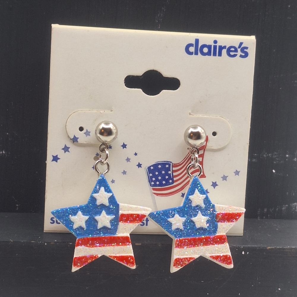Claire's Patriotic Star Surgical Steel Post Stud Earrings